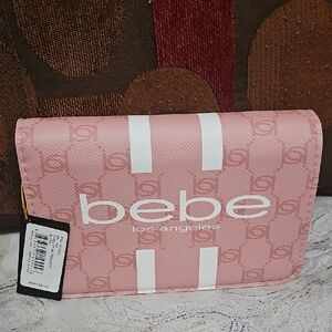Bebe Los Angeles Pink and White Crossbody